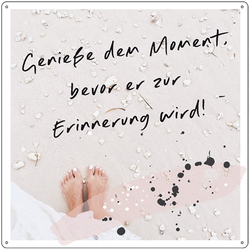 20x20cm-metallschild-tuerschild-geniesse-den-moment-strand-nostalgie-motivation