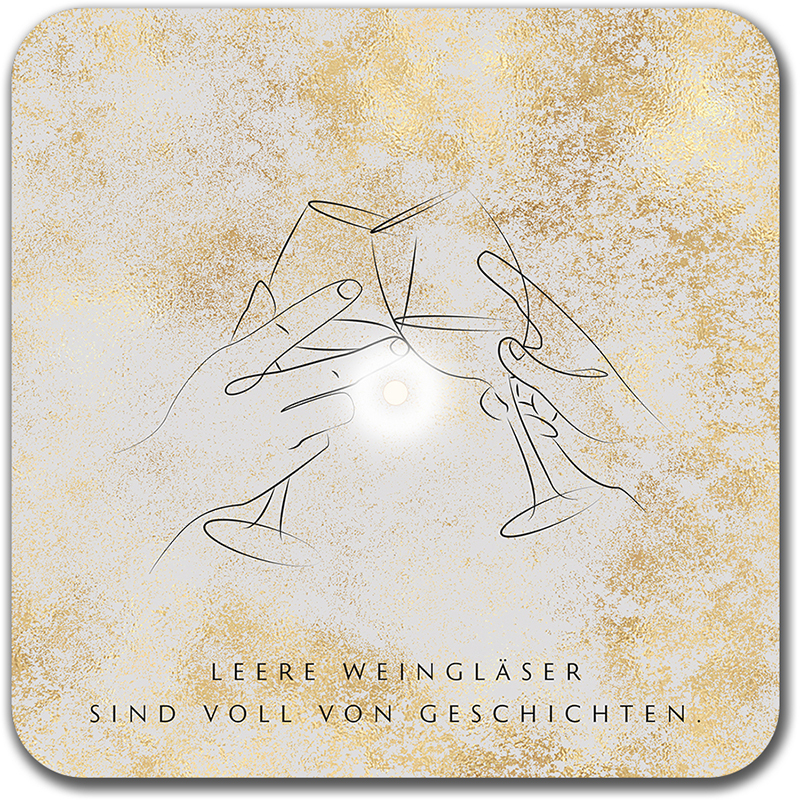 Goldene Untersetzer für Glas oder Gastgeschenk (6 Stk